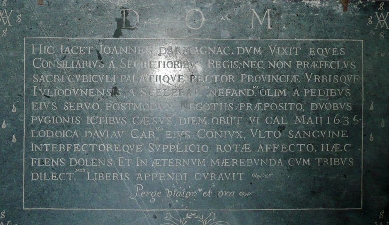 08 plaque Jean dArmagnac dans léglise de Marcilly photo PMD oct. 2016