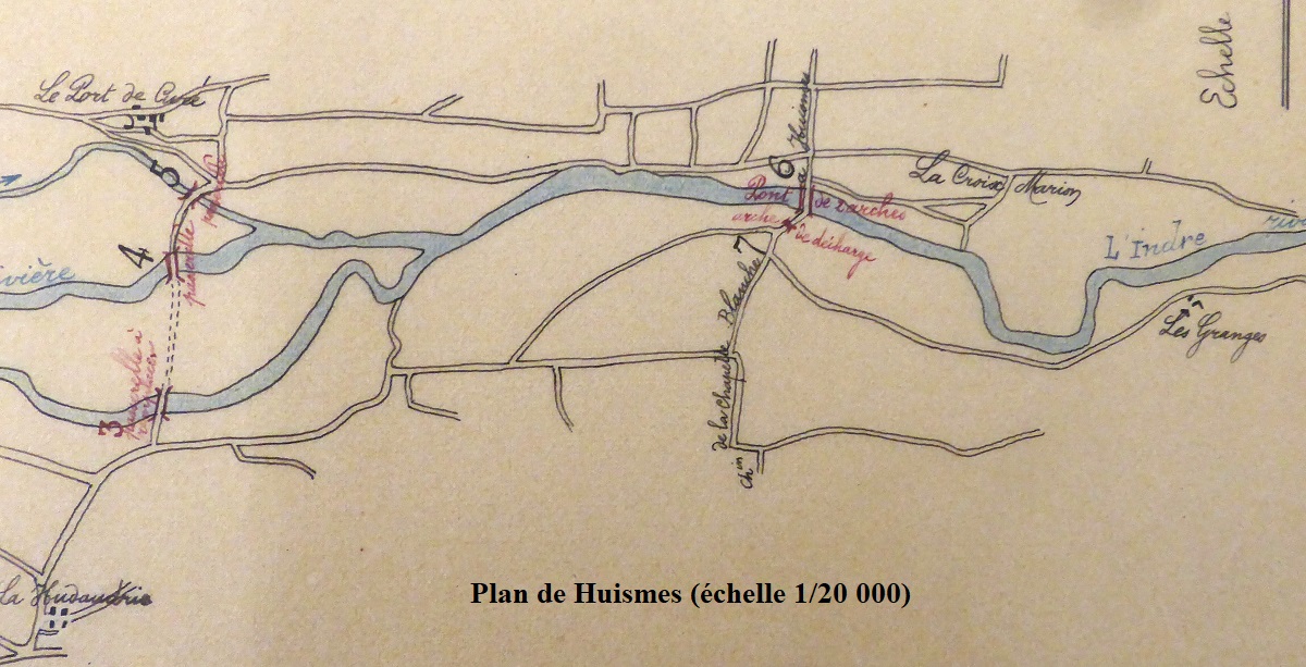 01 Huismes plan Ponts et Chaussées source AD 37