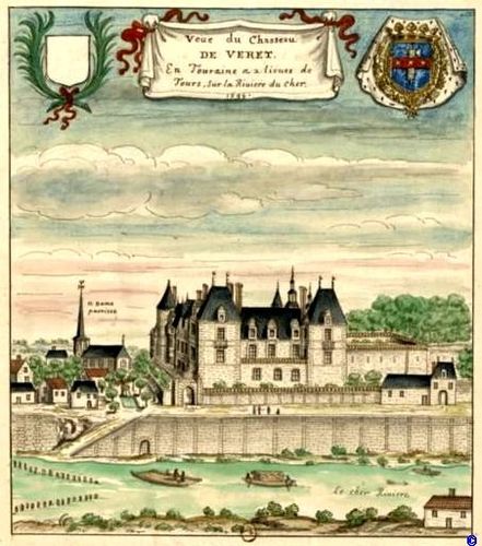 19 Château et église gravure de Louis Boudan pour Roger de Gaignières