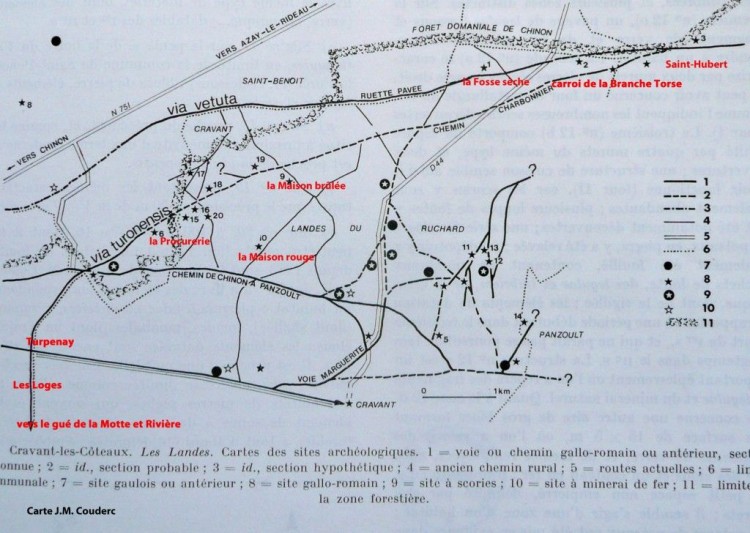 21 Les voies dans la forêt de Chinon carte J. M. Couderc