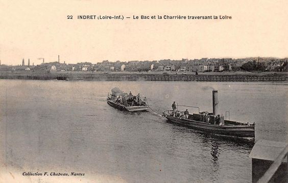 04 bac et charrière à Indre 8 km en aval de Nantes Loire atlantique